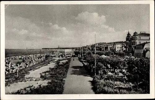 Ak Ostseebad Zinnowitz auf Usedom, Promenade am Strand