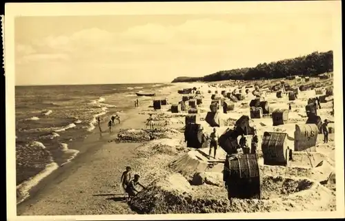 Ak Ostseebad Ückeritz auf Usedom, Strandleben