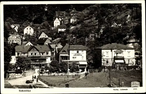 Ak Schmilka Bad Schandau Sächsische Schweiz, Teilansicht, Café
