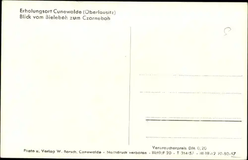 Ak Cunewalde in der Lausitz, Blick vom Bieleboh zum Czorneboh