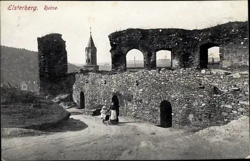 Ak Elsterberg an der Weißen Elster Vogtland, Ruine