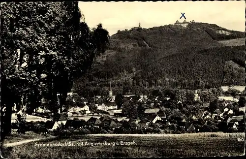 Ak Erdmannsdorf Augustusburg im Erzgebirge, Ort mit Augustusburg