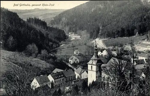 Ak Bad Gottleuba Berggießhübel, Teilansicht, Klein Tirol, Vogelschau