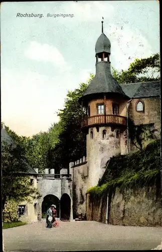 Ak Rochsburg Lunzenau in Sachsen, Burgeingang