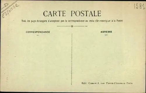 Ak Forêt de Sénart Essonne, Salle de Restaurant de L´Ermitage, Ancienne Église Notre Dame