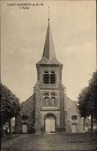 Ak Saint-Maurice-aux-Riches-Hommes Yonne, L´Église