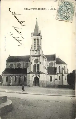 Ak Aillant sur Tholon Yonne, l´Église
