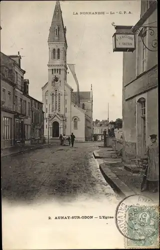 Ak Aunay sur Odon Calvados, L´Église