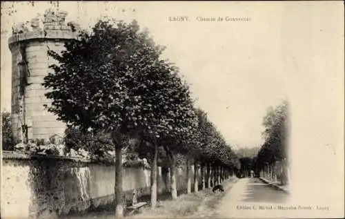 Ak Lagny Seine et Marne, Chemin de Gouvernes