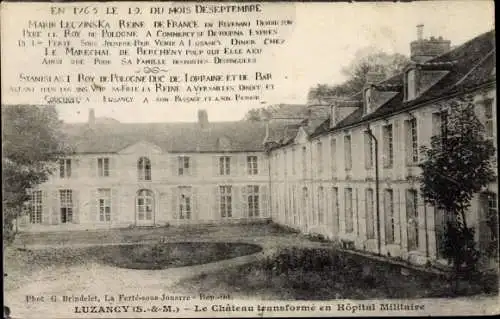 Ak Luzancy Seine et Marne, Château transformé en Hôpital Militaire