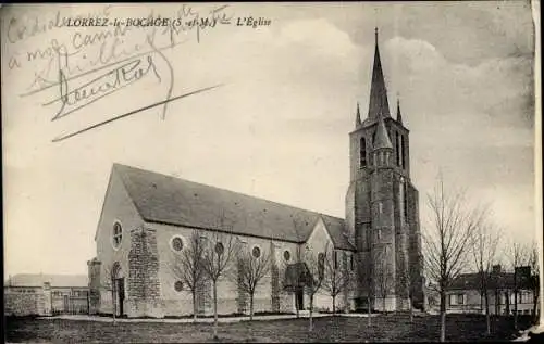 Ak Lorrez-le-Bocage Seine et Marne, L´Église