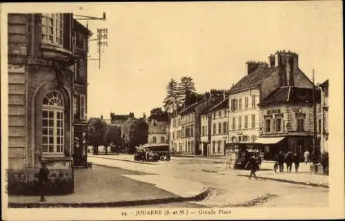 Ak Jouarre Seine et Marne, Grande Place