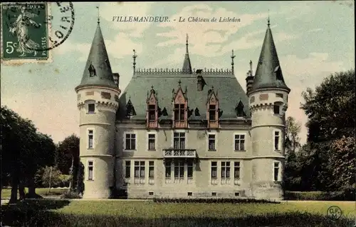 Ak Villemandeur Loiret, Château de Lisledon