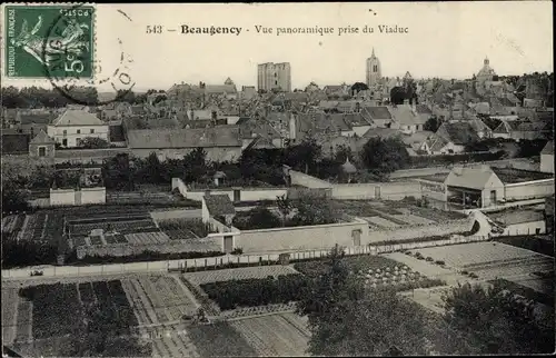 Ak Beaugency Loiret, Vue Panoramique vers le Viaduc