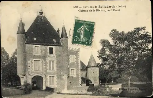 Ak Bellegarde Loiret, Le Château de la Rivière