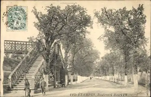 Ak Etampes Essonne, Boulevard Henri IV