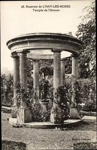 Ak L´Hay les Roses Maine-et-Loire, Roseraie, Temple de l´Amour