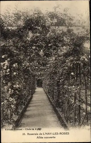 Ak L´Hay les Roses Maine-et-Loire, Roseraie, Allée Couverte