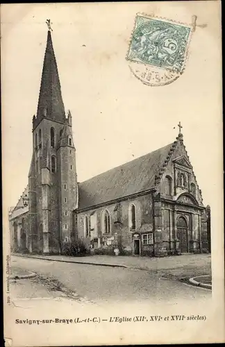 Ak Savigny-sur-Braye Loir et Cher, L´Église