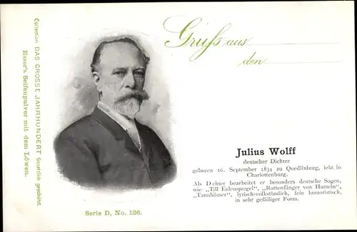 Ak Dichter Julius Wolff