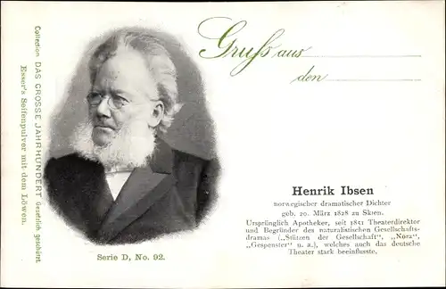 Ak Dichter Henrik Ibsen