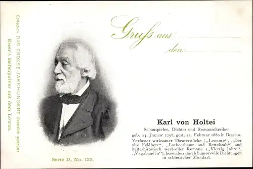 Ak Dichter Karl von Holtei