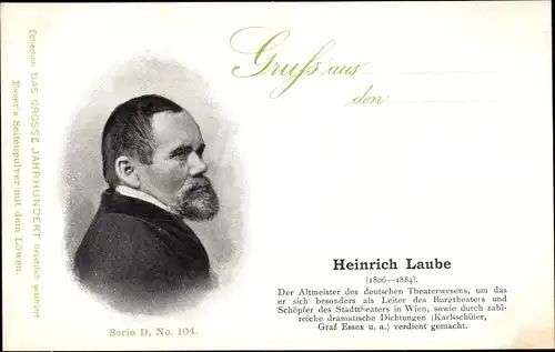 Ak Dichter Heinrich Laube