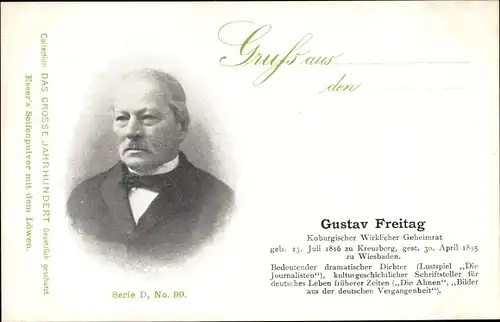 Ak Dichter Gustav Freitag