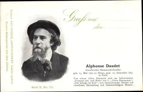 Ak Schriftsteller Alphonse Daudet