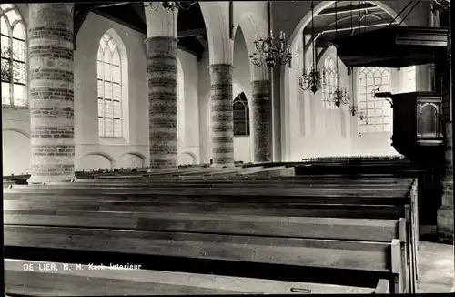 Ak De Lier Südholland, N. H. Kerk Interieur