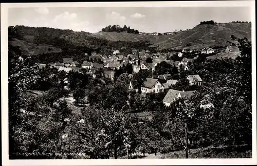 Ak Uhlbach Stuttgart am Neckar, Panorama mit Rotenberg