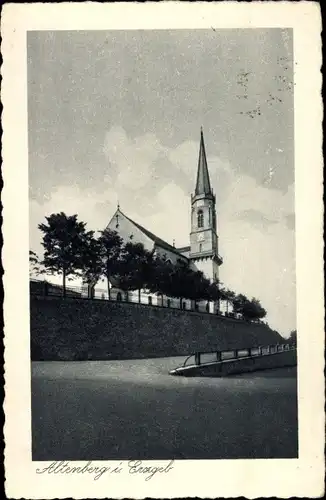 Ak Altenberg Erzgebirge, Straßenpartie, Kirche