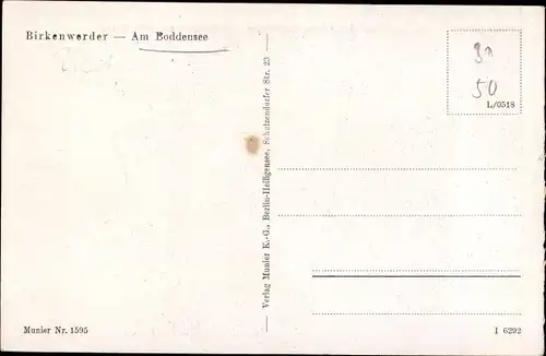 Ak Birkenwerder in Brandenburg, Partie am Boddenseeufer