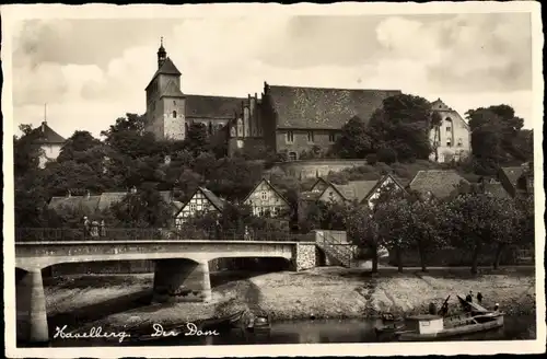 Ak Havelberg in Sachsen Anhalt, Flusspartie, Brücke, Ortsansicht, Dom
