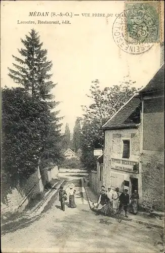 Ak Médan Yvelines, Vue Prise du Chateau, Restaurant