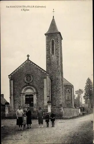 Ak Sainte Marguerite d´Elle, Lison Calvados, L´Église