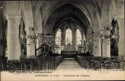 Ak Jouarre Seine et Marne, Intérieur de l´Église