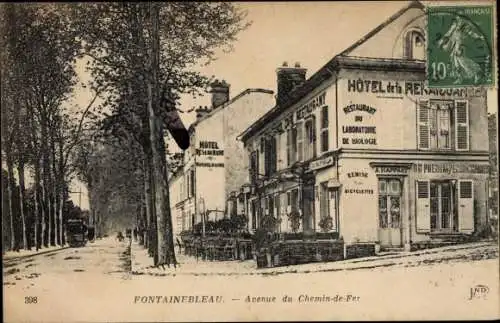 Ak Fontainebleau Seine et Marne, Avenue du Chemin de Fer, Hôtel de la Renaissance