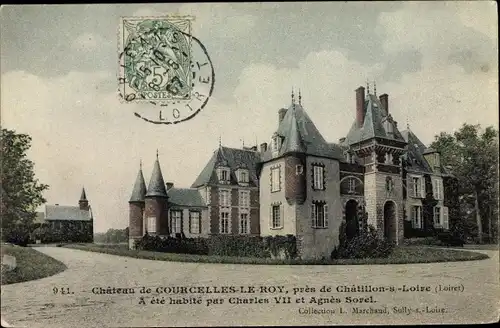 Ak Courcelles le Roi Loiret, Château près de Châtillon sur Loire