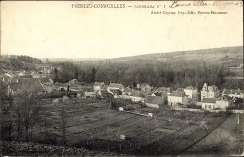 Ak Presles Courcelles Val d'Oise, Panorama