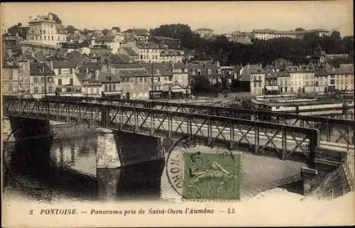 Ak Pontoise Val d'Oise, Panorama pris de Saint Ouen l´Aumône