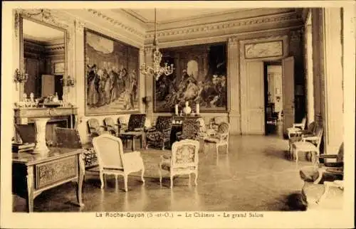 Ak La Roche Guyon Val d’Oise, Le Château le Grand Salon