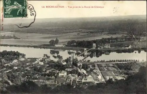 Ak La Roche Guyon Val d’Oise, Vue prise de la Route de Chérence