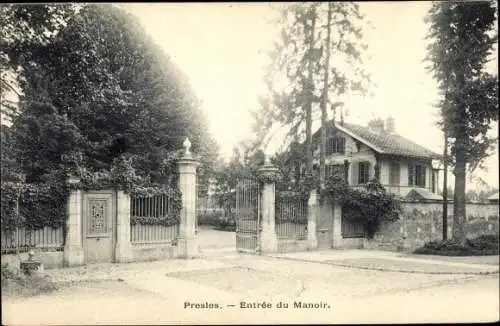 Ak Presles Val d'Oise, Entrée du Manoir