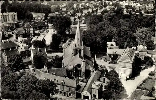 Ak Sarcelles Val d’Oise, Vue d´Avion, L´Église