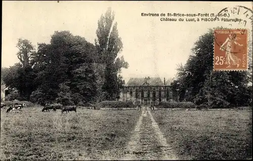 Ak Saint Brice sous Forêt Val d’Oise,  Le Château du Luat, Pâturages