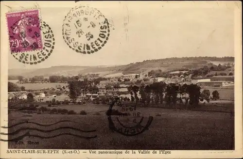 Ak Saint Clair Sur Epte Val d’Oise, Vue Panoramique sur la Vallée