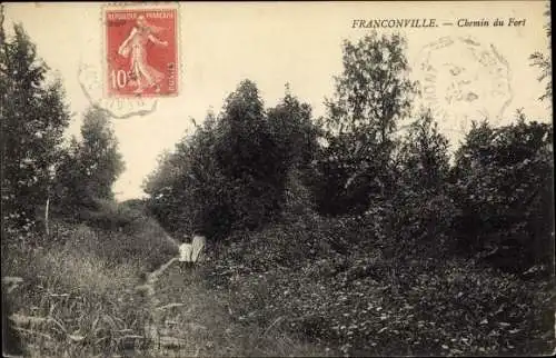 Ak Franconville Val d Oise, Chemin du Fort