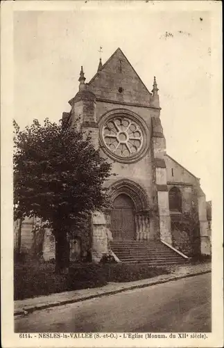 Ak Nesles la Vallée Val-d´Oise, L´Église