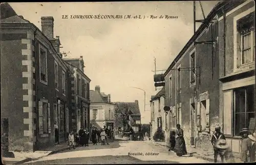 Ak Le Louroux-Béconnais Maine et Loire, Rue de Rennes